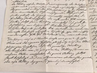 Karte und Anschreiben Versuchs-Schiessen östlich Mercy im Vorgelände der Feste von Goltz, Minenwerfer Bataillon 2, datiert 1916 mit handgeschriebenem Bericht auf der Rückseite, A3