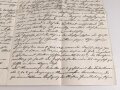 Karte und Anschreiben Versuchs-Schiessen östlich Mercy im Vorgelände der Feste von Goltz, Minenwerfer Bataillon 2, datiert 1916 mit handgeschriebenem Bericht auf der Rückseite, A3