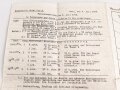 Karte und Anschreiben Versuchs-Schiessen östlich Mercy im Vorgelände der Feste von Goltz, Minenwerfer Bataillon 2, datiert 1916 mit handgeschriebenem Bericht auf der Rückseite, A3