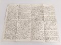 Karte und Anschreiben Versuchs-Schiessen östlich Mercy im Vorgelände der Feste von Goltz, Minenwerfer Bataillon 2, datiert 1916 mit handgeschriebenem Bericht auf der Rückseite, A3