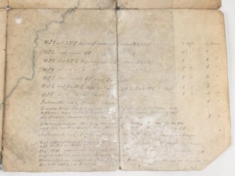 1. Weltkrieg, Handgezeichnete Landkarte bei Bois de Ville, Maße 36 x 49 cm, eingerissen, auf der Rückseite ein Teil einer gedruckten Landkarte am selben Ort