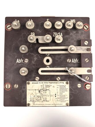 Amtszusatz für den kleinen Klappenschrank datiert 1942, Funktion nicht geprüft