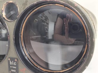Lichtsprechgerät 80 Wehrmacht. Optischer Sender / Empfänger.  Hersteller blc für Carl Zeiss Jena. Optisch einwandfrei, Originallack, Funktion nicht geprüft. Im passenden Lederbehälter, dieser datiert 1940