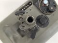 Lichtsprechgerät 80 Wehrmacht. Optischer Sender / Empfänger.  Hersteller blc für Carl Zeiss Jena. Optisch einwandfrei, Originallack, Funktion nicht geprüft. Im passenden Lederbehälter, dieser datiert 1940