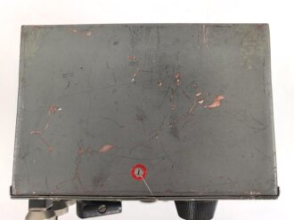 Lichtsprechgerät 80 Wehrmacht. Tornister Ober- und Unterteil in der jeweils 3.Ausführung. Der Verstärker von 1941. Originallack ? Funktion nicht geprüft