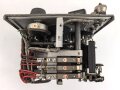 Lichtsprechgerät 80 Wehrmacht. Tornister Ober- und Unterteil in der jeweils 3.Ausführung. Der Verstärker von 1941. Originallack ? Funktion nicht geprüft