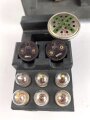 Lichtsprechgerät 80 Wehrmacht. Tornister Ober- und Unterteil in der jeweils 3.Ausführung. Der Verstärker von 1941. Originallack ? Funktion nicht geprüft