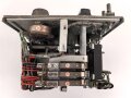 Lichtsprechgerät 80 Wehrmacht. Tornister Ober- und Unterteil in der jeweils 3.Ausführung. Der Verstärker von 1940. Originallack , ungereinigt, die Verschlüsse der Deckel neuzeitlich ergänzt. Funktion nicht geprüft
