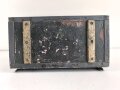 Lichtsprechgerät 80 Wehrmacht. Tornister Unterteil in der 2.Ausführung. Restauriertes Stück, der Nickelsammler ist eine neuzeitliche Atrappe. Ungereinigt