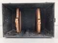 Lichtsprechgerät 80 Wehrmacht. Tornister Unterteil in der 3.Ausführung. Originallack,die Halteriemen neuzeitlich ergänzt
