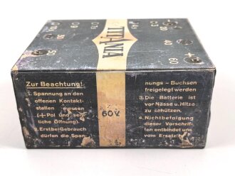 Lichtsprechgerät 80 Wehrmacht, Anodenbatterie 60 Volt als neuzeitliche Sammleranfertigung. Gehört in  den Batterietornister 3. Ausführung
