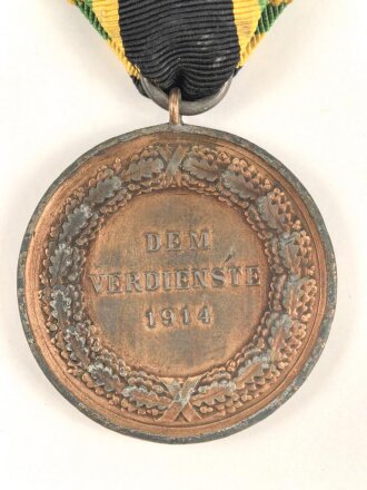 Sachsen-Weimar, Allgemeines Ehrenzeichen 1914 in bronze, am Band