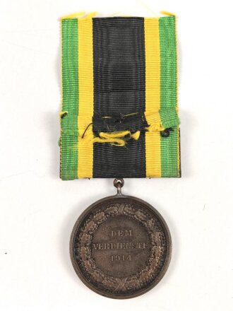 Sachsen-Weimar, Allgemeines Ehrenzeichen 1914 in bronze  mit Schwertern, am Band