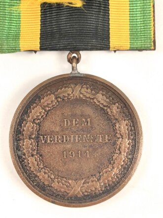 Sachsen-Weimar, Allgemeines Ehrenzeichen 1914 in bronze  mit Schwertern, am Band