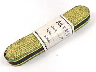 Sachsen-Weimar, Bündel Band für eine Bandspange für Allgemeines Ehrenzeichen 1914. Breite 15mm, laut Banderole 10 Meter Länge
