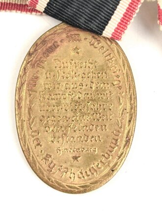 Deutscher Reichskriegerbund Kyffhäuser , Kriegsdenkmünze 1914-1918 an defektem Band