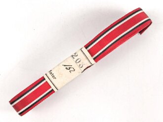 Preussen, Band für eine Bandspange zur Rot Kreuz Medaille 3.Klasse. Breite 15mm, sie erhalten je 10cm von der Rolle abgeschnitten