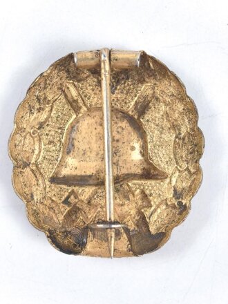 1.Weltkrieg, Verwundetenabzeichen gold, Eisen vergoldet