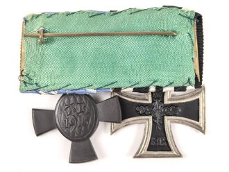 Bayern, Ordenspange Eisernes Kreuz 2. Klasse 1914 und König Ludwig Kreuz an kurzem Band