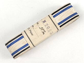 Bayern, Bündel Ordensband zum Militär Verdienstkreuz 3. Klasse. Breite 30mm, in der originalen Banderole, laut dieser 10 Meter