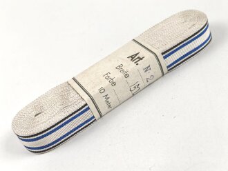 Bayern,  Bündel Ordensband zur Bandspange des Militär Verdienstkreuz 3. Klasse. Breite 15mm, in der originalen Banderole, laut dieser 10 Meter