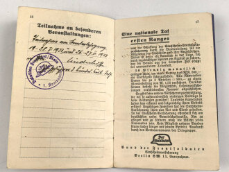 "Der Stahlhelm Bund der Frontsoldaten" Mitgliedsbuch eines Angehörigen aus Frankfurt am Main, Eingetreten 1931