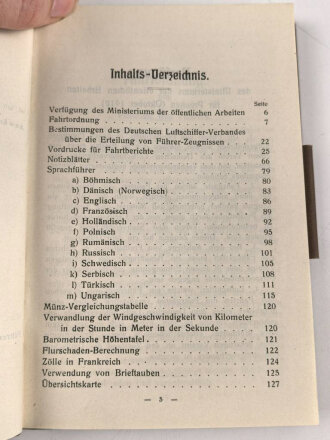 "Führerbuch des Deutschen Luftschifferverband" datiert 1911, 126 Seiten, einige Einträge