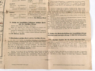 "Truppen und Festungen der Franzosen zwischen Paris und der deutschen Grenze", Flugblatt Nr 4, Maße:  x  cm, mehrmals eingerissen
