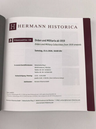 Auktionskatalog "Hermann Historica  23.Mai...