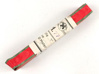 Bayern, Bündel Ordensband zur Bandspange der Prinzregent Luitpold Medaille in bronze, Breite 15mm, in der originalen Banderole, laut dieser 10 Meter