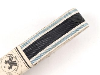 Bayern, Bündel Ordensband zur Bandspange der Militär Verdienst Medaille in silber. Breite 15mm, in der originalen Banderole, laut dieser 10 Meter