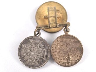 Preussen Knopflochminiatur Kriegsdenkmünze für Nichtkämpfer 1870-1871 / centanarmedaille