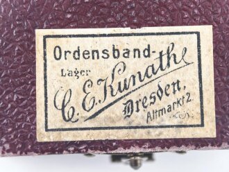 Sachsen Königreich, Friedrich August Medaille in bronze. Am Band, im  Etui