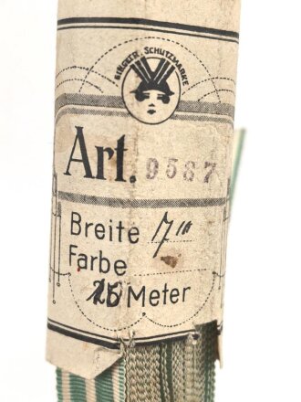 Sachsen Königreich, Ordensband für eine Bandspange zur Dienstauszeichnung. Breite 15mm, sie erhalten je 10cm von der Rolle abgeschnitten