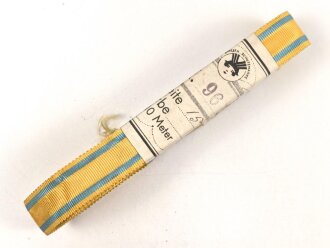 Sachsen Königreich, Bündel Ordensband für die Bandspange zur Friedrich August Medaille. Breite 15mm, in der originalen Banderole, laut dieser 10 Meter
