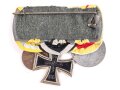 Baden / Sachsen. Ordenspange eines tapferen Kämpfers im 1. Weltkrieg, Silberne Verdienstmedaille, Eisernes Kreuz 2. Klasse 1914, Friedrich August Medaille in bronze