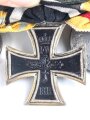Baden / Sachsen. Ordenspange eines tapferen Kämpfers im 1. Weltkrieg, Silberne Verdienstmedaille, Eisernes Kreuz 2. Klasse 1914, Friedrich August Medaille in bronze