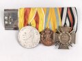 Baden / Sachsen. Ordenspange eines tapferen Kämpfers im 1. Weltkrieg, Silberne Verdienstmedaille, Friedrich August Medaille in bronze, Ehrenkreuz für Frontkämpfer. Vermutlich fehlt vorne ein Eisernes Kreuz  2. Klasse 1914