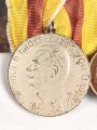 Baden / Sachsen. Ordenspange eines tapferen Kämpfers im 1. Weltkrieg, Silberne Verdienstmedaille, Friedrich August Medaille in bronze, Ehrenkreuz für Frontkämpfer. Vermutlich fehlt vorne ein Eisernes Kreuz  2. Klasse 1914