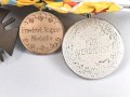 Baden / Sachsen. Ordenspange eines tapferen Kämpfers im 1. Weltkrieg, Silberne Verdienstmedaille, Friedrich August Medaille in bronze, Ehrenkreuz für Frontkämpfer. Vermutlich fehlt vorne ein Eisernes Kreuz  2. Klasse 1914
