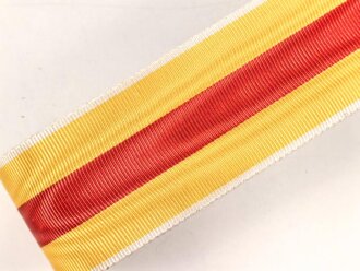 Baden, Ordensband  für die silberne Verdienstmedaille 1908-1918. Breite 30mm, sie erhalten je 15 cm von der Rolle abgeschnitten
