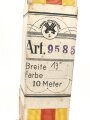 Baden, Bündel Ordensband  für die silberne Verdienstmedaille 1908-1918. Breite 30mm, in der originalen Banderole, laut dieser 10 Meter