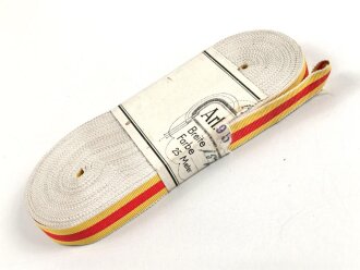 Baden, Bündel Ordensband  für die Bandspange zur silberne Verdienstmedaille 1908-1918. Breite 15mm, in der originalen Banderole, laut dieser 25 Meter