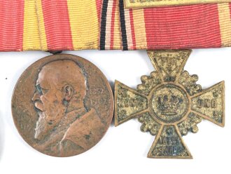 Baden, Ordenspange Centenarmedaille Preussen, Regierungsjubiläumsmedaille 1902, Erinnerungsabzeichen 2. Badisches Grenadier Regiment 110