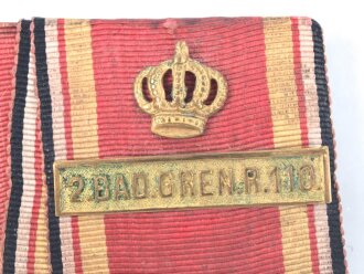Baden, Ordenspange Centenarmedaille Preussen, Regierungsjubiläumsmedaille 1902, Erinnerungsabzeichen 2. Badisches Grenadier Regiment 110
