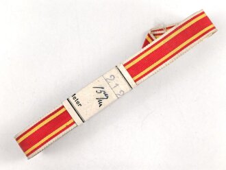 Baden,  Bündel Ordensband zur Bandspange zum Kriegsverdienstkreuz 1916. Breite 15mm, in der originalen Banderole, laut dieser 10 Meter
