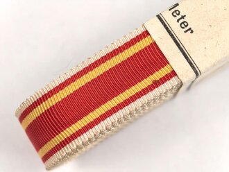 Baden,  Bündel Ordensband zur Bandspange zum Kriegsverdienstkreuz 1916. Breite 15mm, in der originalen Banderole, laut dieser 10 Meter
