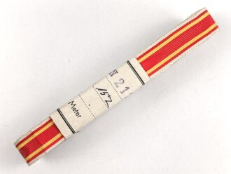 Baden,  Bündel Ordensband zur Bandspange zum Kriegsverdienstkreuz 1916. Breite 15mm, in der originalen Banderole, laut dieser 10 Meter