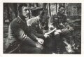 Foto Funkgerät im Gebrauch bei der Wehrmacht, Maße 9 x 6 cm