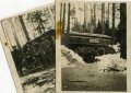 1. Weltkrieg, zwei Fotos von Feldgrauen, einmal mit Feldfernsprecher, Maße 9 x 10,5 cm